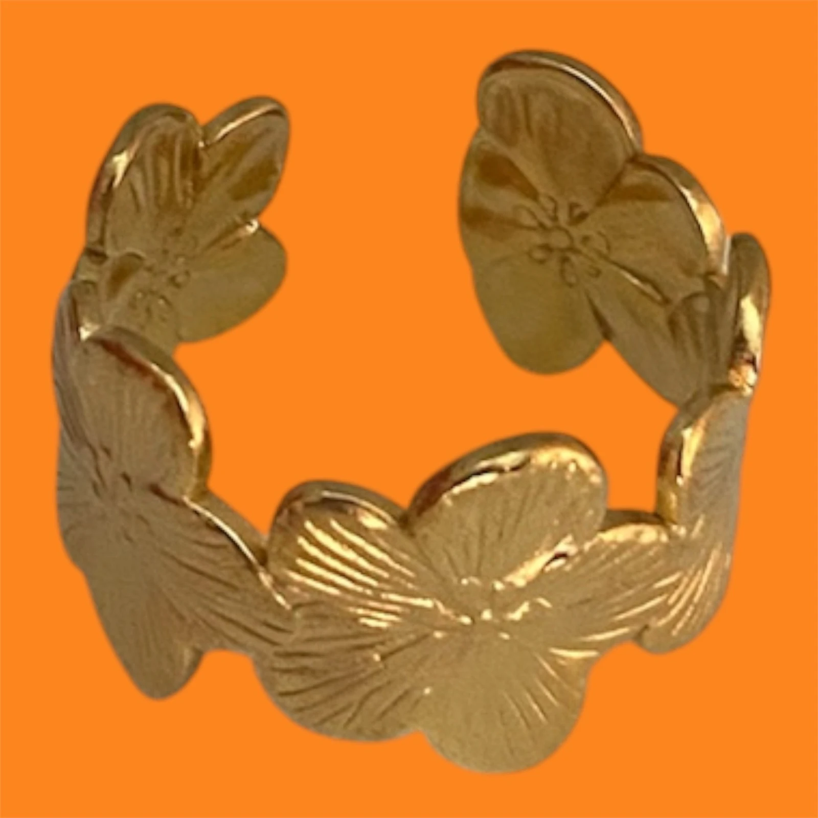 Bague fleur doré